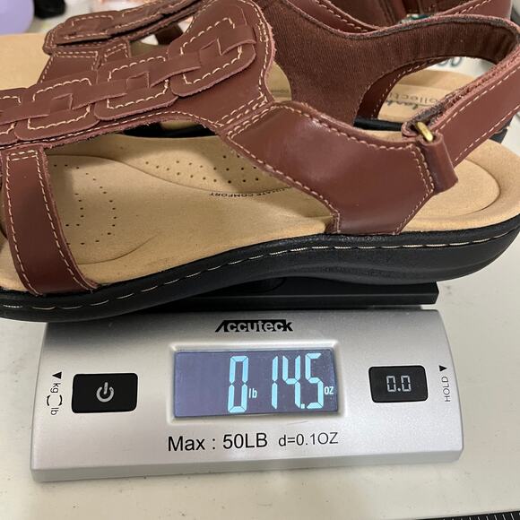 Clarks Laurieann Kay Sandals Womens Size 9M Brown T Strap Slingback Adjustable - Picture 15 of 15